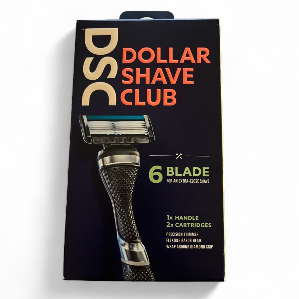 Dollar Shave Club - 6 Blade Razor Brand New 1 handle 2 Cartridges
